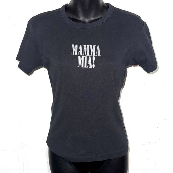 MAMA MIA! Black Tee Size Small/Medium - Picture 1 of 5